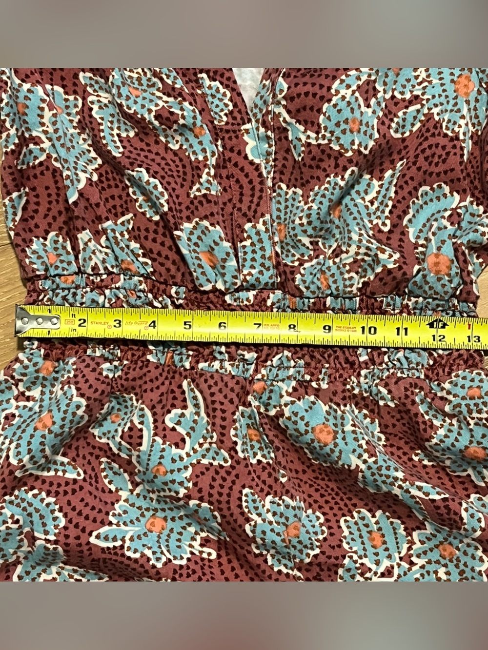 Anthropologie Rust Red and Cream Floral Wide-Leg Jumpsuit - Picture 10 of 12